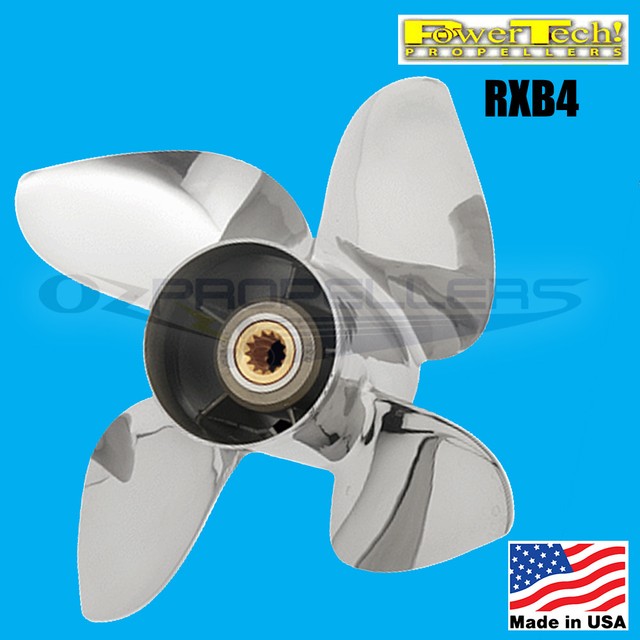Yamaha Stainless Prop 50-140hp Power Tech Rxb4 Propeller 4 Blade 13 1/4 ...