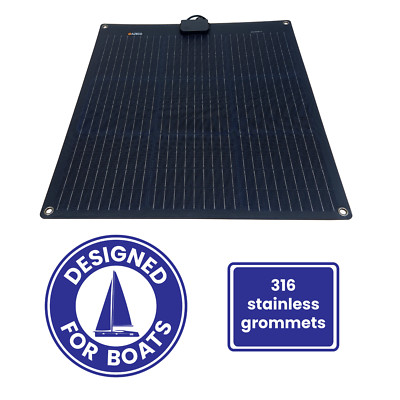 Solarpanel Boot flexibel 50W Yacht Marine 316 Edelstahl Zurrösen