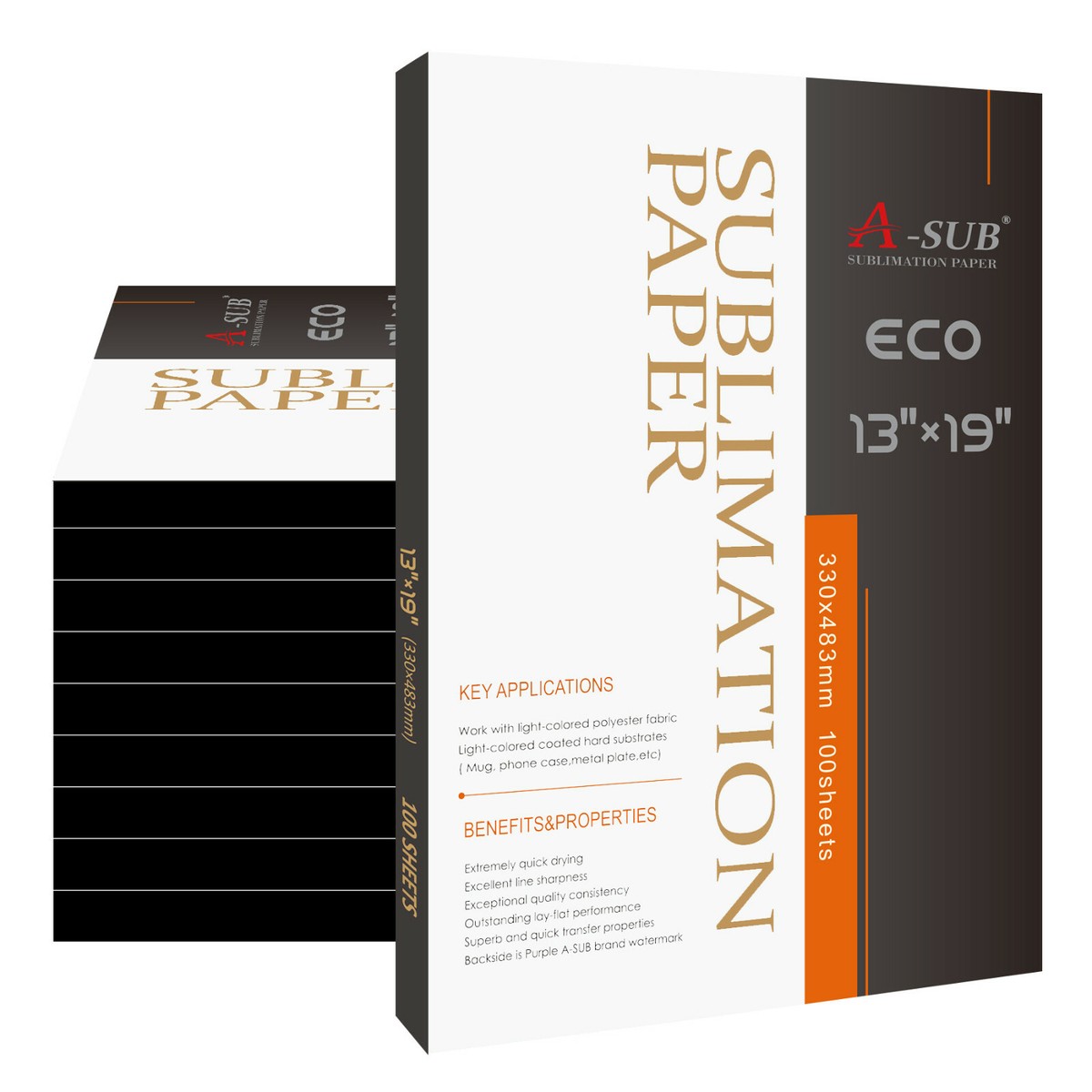A-SUB Sublimation Paper - 1500 Sheets, 8.5x11", 105gsm, For Inkjet Printers & Heat Transfer