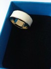 Cream Enamel "FAITH" Yellow Gold Colored Band Ring in SIZE 9 UNISEX — photo 10