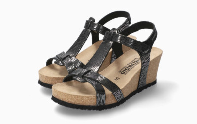 Mephisto Liviane Sandalen Nubuk schwarz Keilabsatz 6 cm SUPER LISTENRABATT