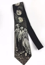 Three Stooges Neckwear Neck Tie 60" x 3.75" Golf Ralph Marlin Black White 1995