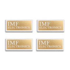 Distintivo altoparlante elettronica FMI logo alluminio 63,5 mm (2,5") X 28,6 mm (1,125") ORO