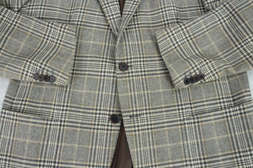 CANTARELLI Brown Check COTTON WOOL CASHMERE Sport Coat Blazer Jacket 52IT 42US - Picture 13 of 16