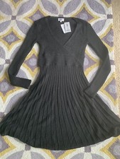 ATELIER PHOLYA METALLIC SHIMMER PLEATED KNIT  DRESS S NWT MADE IN ITALY