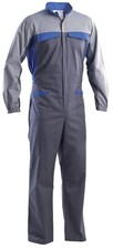 Tuta lavoro modello meccanico officina poliestere/cotone grigio+blu DPI 1a cat.