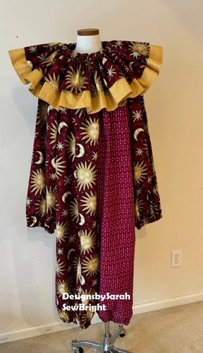 New Adult Handmade Clown Halloween Costume CELESTIAL Unisex Large - XL Not Scary
