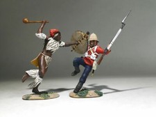 W.Britain's - BR20183 Pressing Home The Attack - Zulu Warrior and British 24th