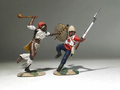 W.Britain's -  BR20183 Pressing Home The Attack - Zulu Warrior and British 24th 