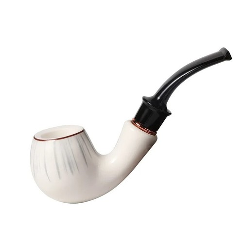 Resin Cigarette Pipe White Bent Type Portable Smoking Accessories for Gift 9mm - Picture 18 of 24