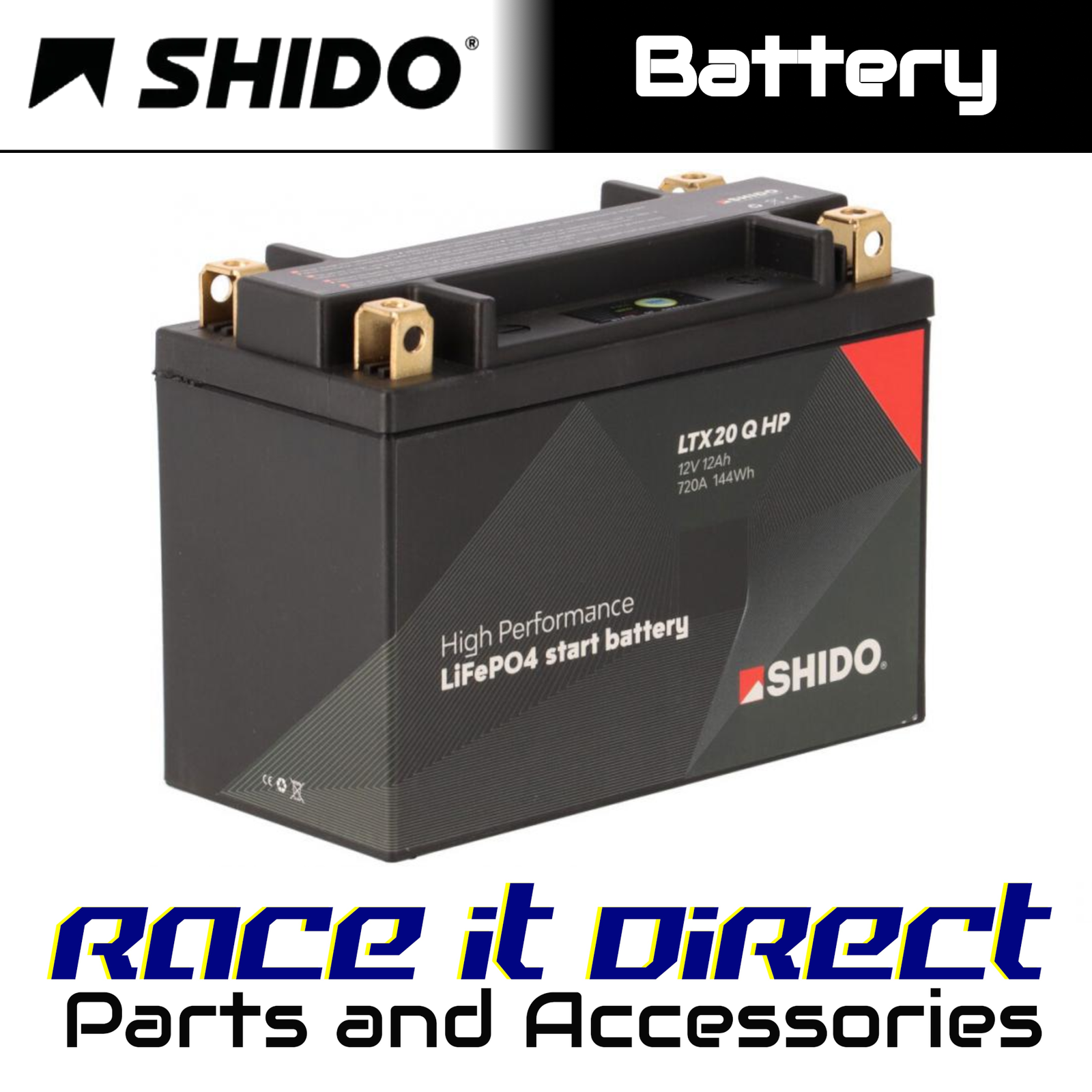 Battery for TRIUMPH Thunderbird 1600 2009-2016 High Performance SHIDO