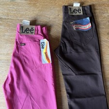 Deadstock Lee 70s Cotton Pants And Brown Cotton Denim Tags Attached Set Of 2