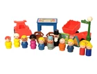 Fisher Price 9 Little People Lot Accessories Desk Car Chairs Cart Zoo Food VTG