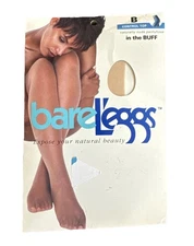 Bare Leggs Pantyhose Control Top Sz B Naturally Nude In The Buff NOS Vintage