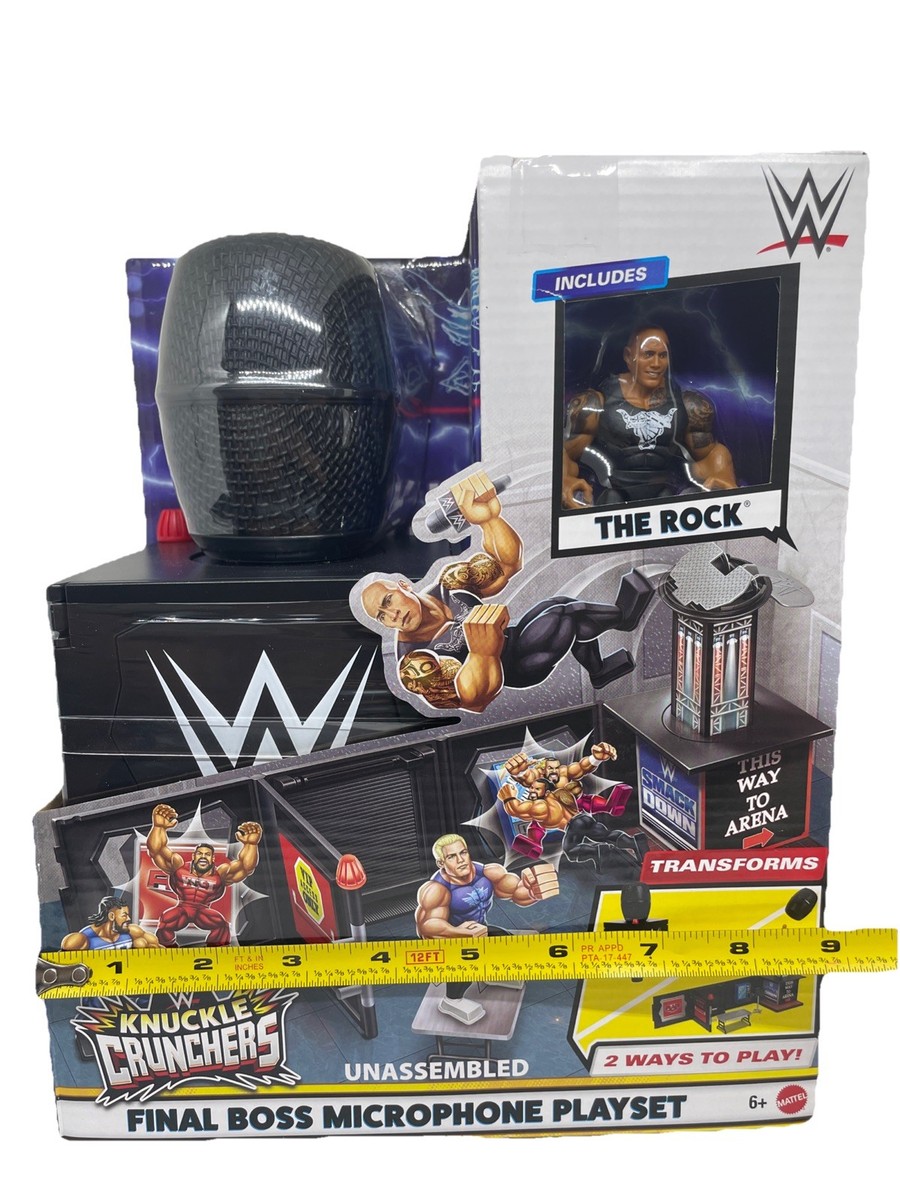 WWE Knuckle Crunchers The Rock Final Boss Microphone Playset FREE