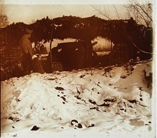 WWI Camouflaged Canon c1916 WW1 PHOTO Stereo Glass Vintage §fn