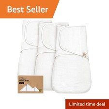 KeaBabies Muslin Swaddles Soft White Large 3-6 Months