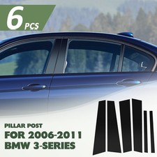 Pillar Posts For 06-11 Bmw 3-series E90 6pc Set Door Trim Glossy Black Cover Kit