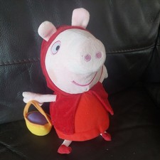 Peppa pig plush fairytale edition little red riding hood and basket soft toy pig