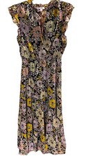 BB Dakota By Steve Madden Multicolor Floral Chiffon Maxi Dress Boho Size Medium