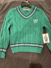 WILSON CHILDREN  S TENNIS V-NECK SWEATER SIZE M 8- PRO STAFF - NWT