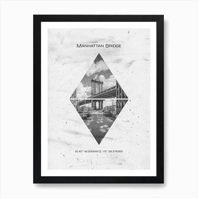 New York City Manhattan Bridge Coor gerahmtes Wandbild Poster Leinwanddruck Bild
