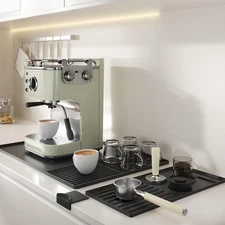 3-Piece Silicone Mat Set for Countertops and Kitchen Accessories Black