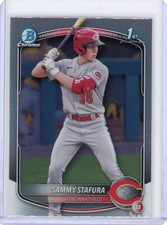 SAMMY STAFURA 2025 BOWMAN CHROME 1ST BOWMAN #BCP-100 CINCINNATI REDS