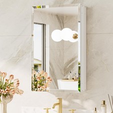 14 x 24 Medicine Cabinet with Mirror, Assembly Required, White Recessed Bathr...