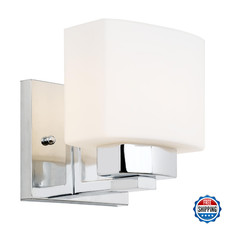 Dove Creek Wall Sconce Light - Dimmable, Frosted Glass, Hallway/Bathroom