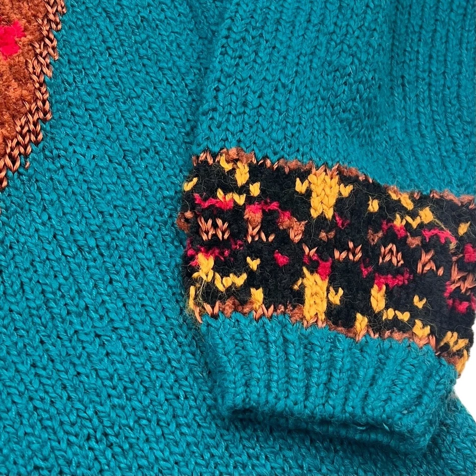 Suéter de abuela tejido abstracto cuello falso vintage años 80 Jason Maxwell para mujer talla M Foto 3 de 4