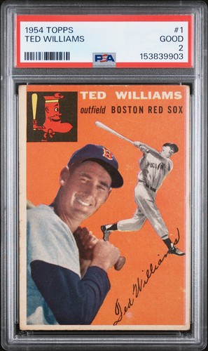 TED WILLIAMS 1954 TOPPS PSA 2 ! *NEW CERT. ! *TOUGH KEY #1 CARD IN SET ! *HOFER