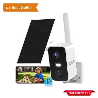 4G Cellular Security Camera: 10000mAh Battery, No WiFi Need, Pan 180°, Motion...