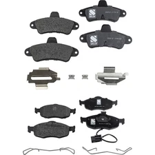 Front and Rear Semi-Metallic Brake Pad Set For 1998-2000 Ford Contour Rear Disc