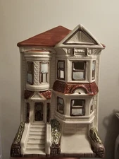 Beacon Hill Victorian House Ceramic Tea Light Votive Candle Holder 7 1/2”H