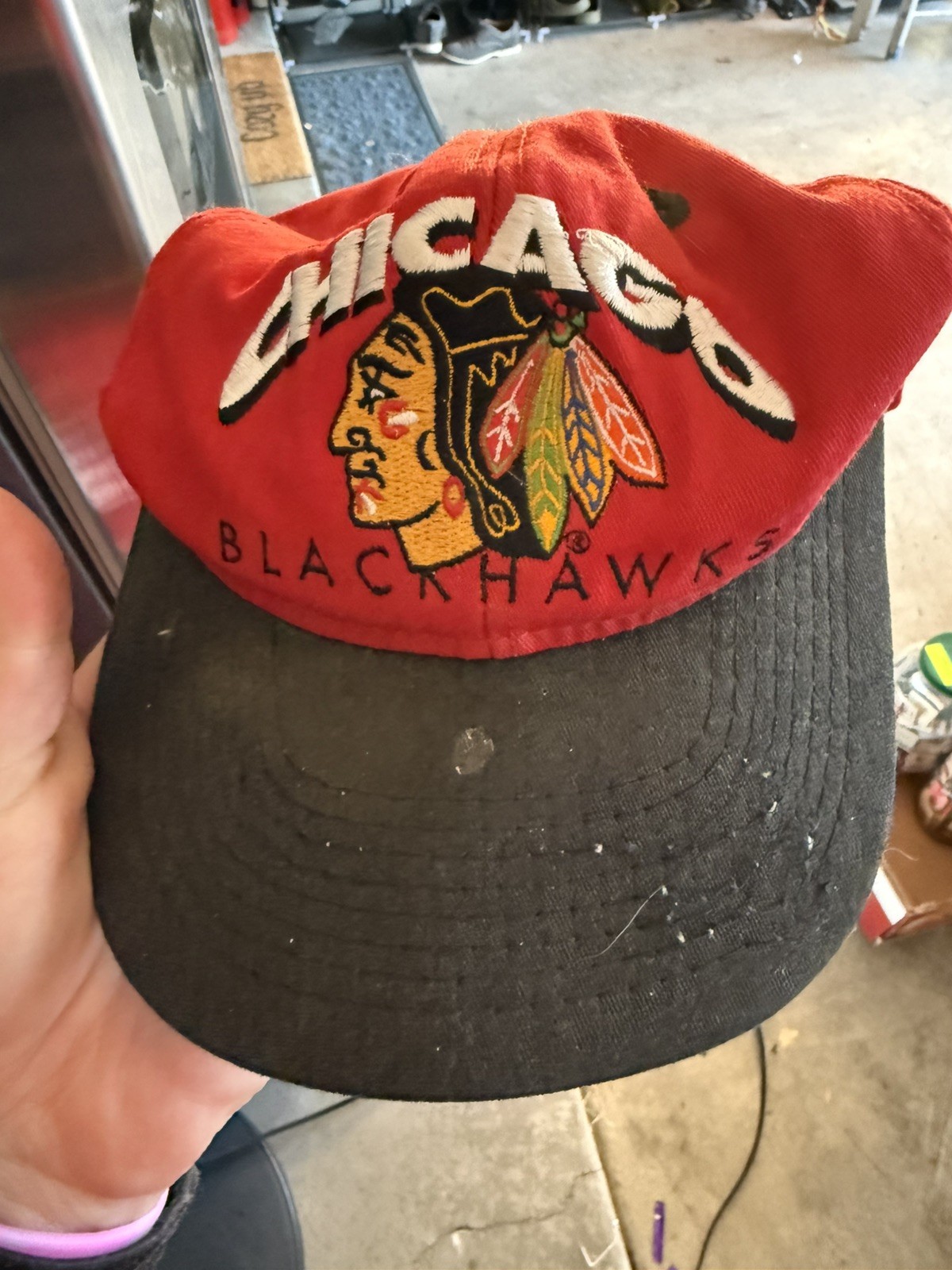 Vintage 90s Chicago Blackhawks NHL Hockey SnapBack Hat
