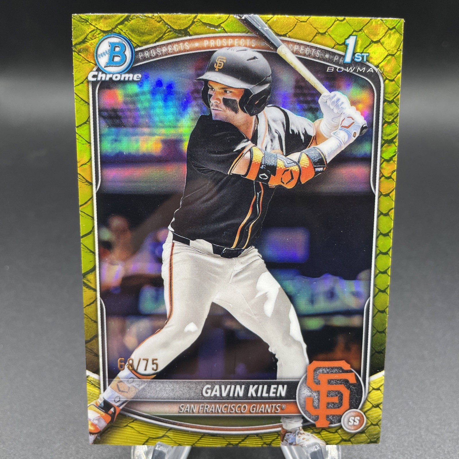 2025 Bowman Draft #BDC-40 Gavin Kilen Chrome 1st Yellow Reptilian #/75 SP