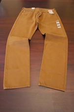 mens levi's 501 button fly jeans 34x32 nwt 79.50 tan brown