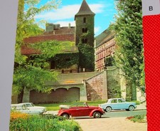 1960s POSTCARD VW Beetle Karmann Convertible Vintage Postcard Oval Beetle BUS Pretzel