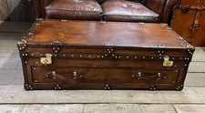 Elegante baule portaoggetti in pelle tavolino perfetto regalo natale per arredamento casa