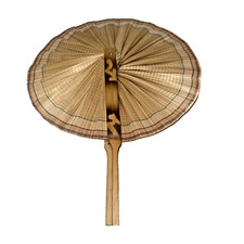 Handmade Bambo Woven Fan Wall Decor Or Handheld Fan Rustic Natural 35 