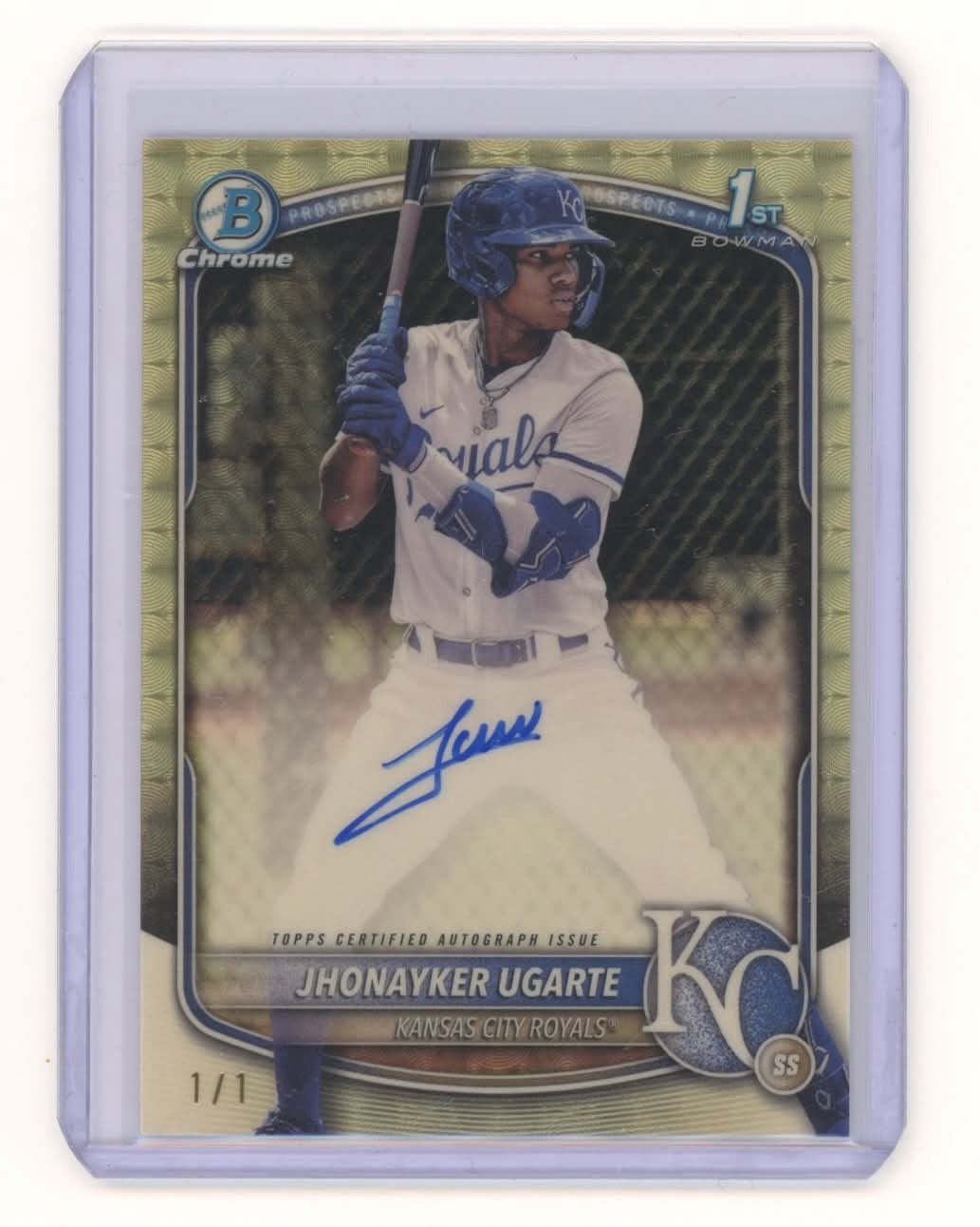 2025 Bowman Chrome 1st Jhonayker Ugarte Superfractor Auto 1/1 Rookie RC Royals