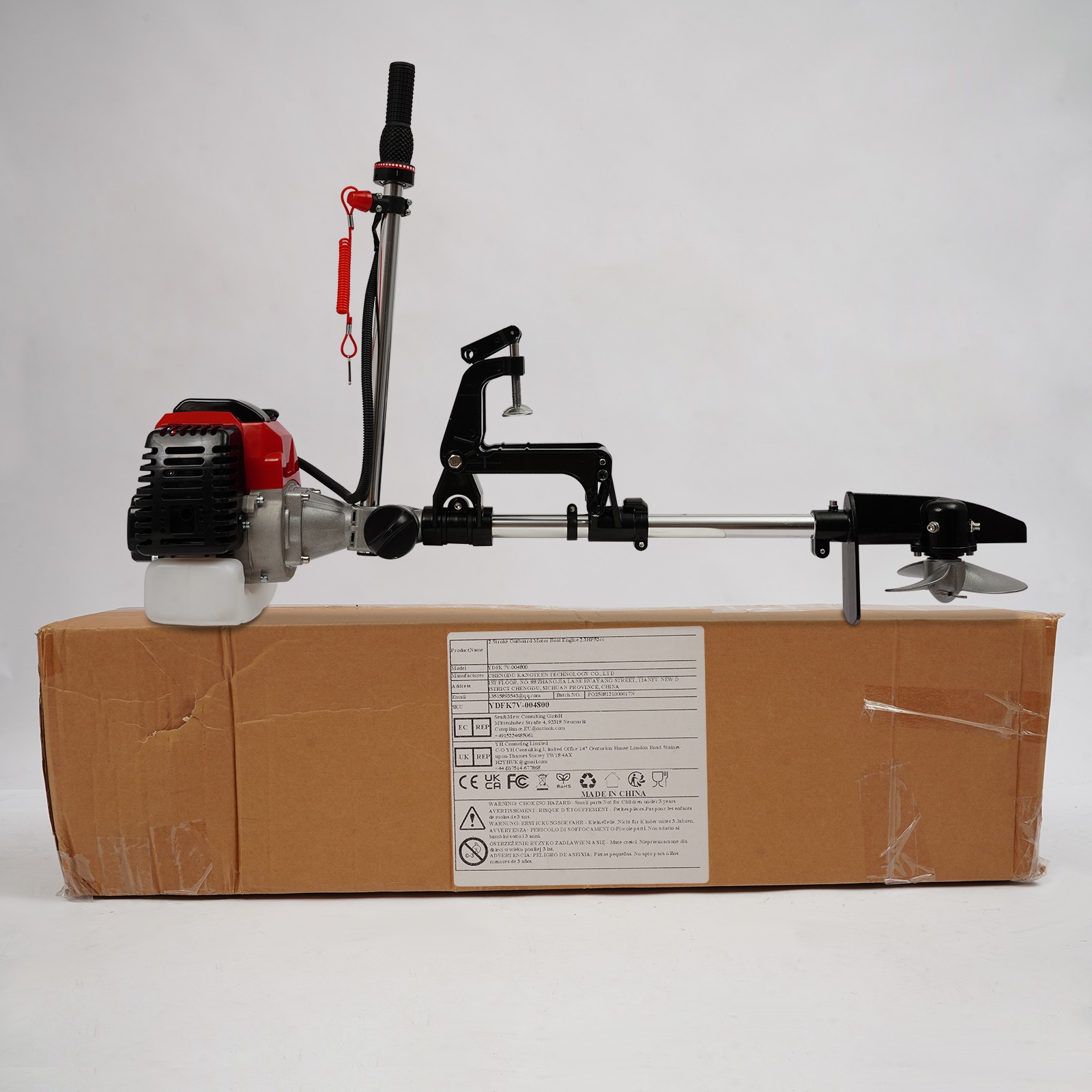 2 Stroke 2.3 HP Outboard Motor Kayak Boat Engine Heavy Duty air cooling System