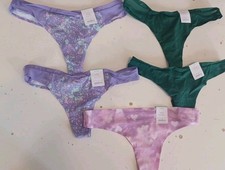 NEW Auden Women's Small Bonded Edge Thongs Panties LOT OF 5 0525-A 