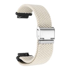 16mm Nylon Braided Watch Bands with Stainless Steel Buckle, Beige
