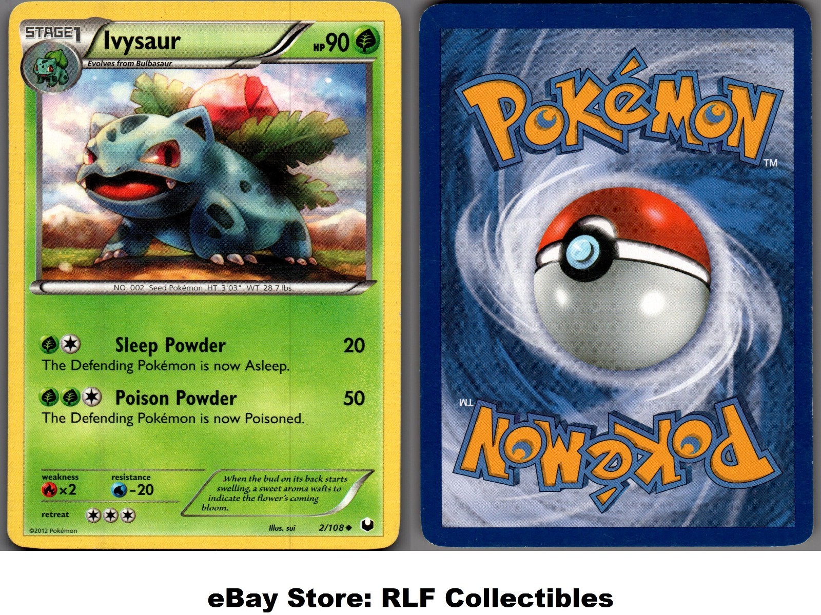 2012 Pokemon, B&W Dark Explorers, #2/108 Ivysaur, Uncommon