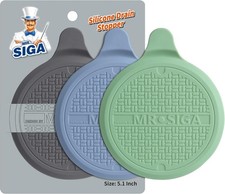 Silicone Bathtub Stopper, Drain Stopper for Shower, Sink, 5.1" Diameter, 3 Pack