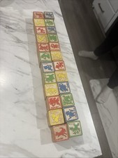 Disney Antique Wooded. Block Set, A-Z, Missing G  Z,