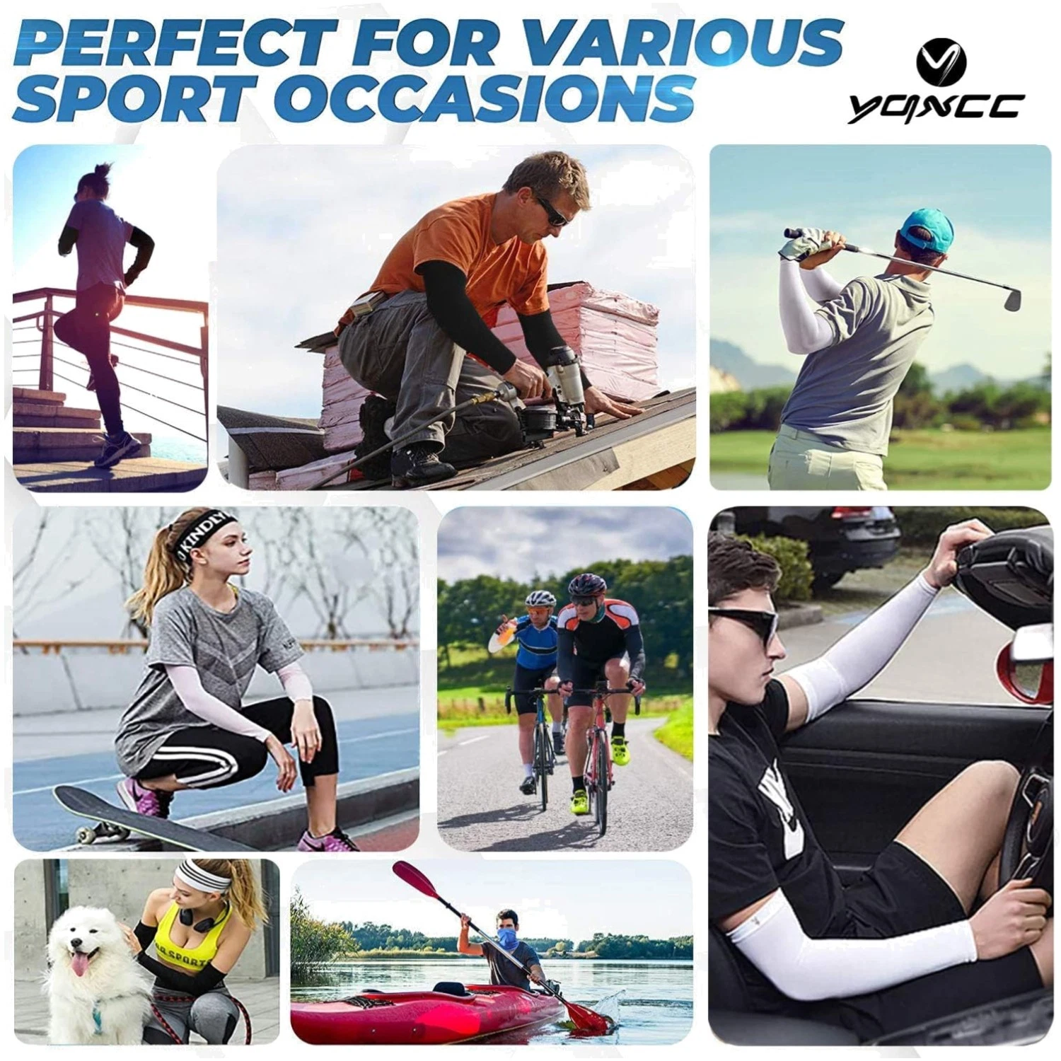 Fashionable UV Arm Sleeves, Golf Basketball Sports - 4 Pairs
Opens in a new window or tab