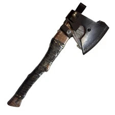 Hand-Forged Russian Viking Axe with Leather Sheath | Traditional Hunting Hatchet